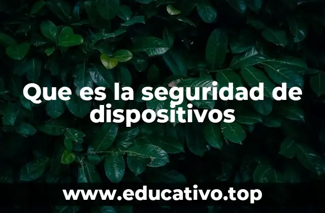 Que es la seguridad de dispositivos