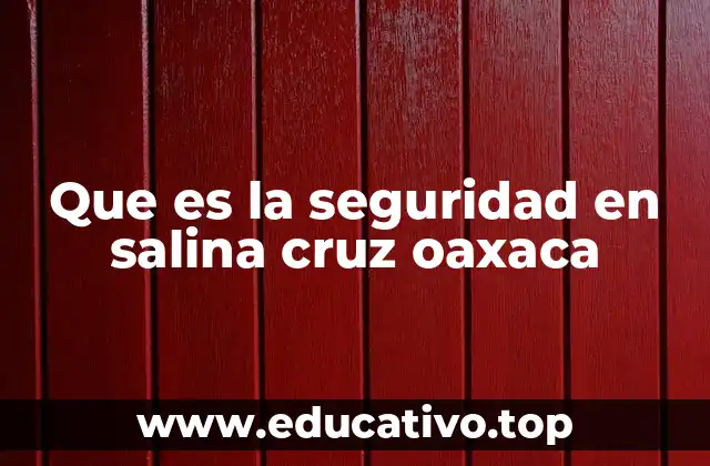 Que es la seguridad en salina cruz oaxaca