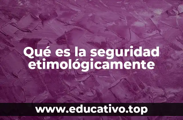 Qué es la seguridad etimológicamente