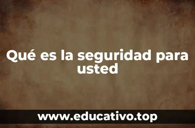 Qué es la seguridad para usted