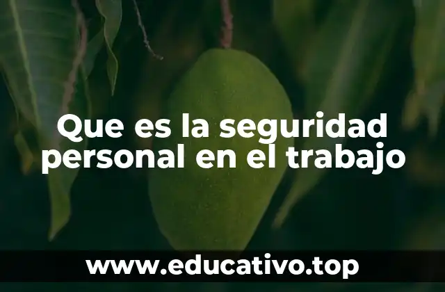 Que es la seguridad personal en el trabajo
