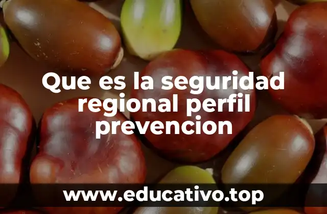 Que es la seguridad regional perfil prevencion