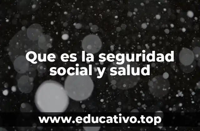 Que es la seguridad social y salud