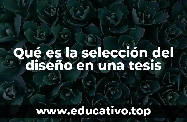 Qué es la selección del diseño en una tesis