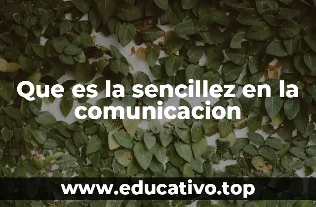 Que es la sencillez en la comunicacion