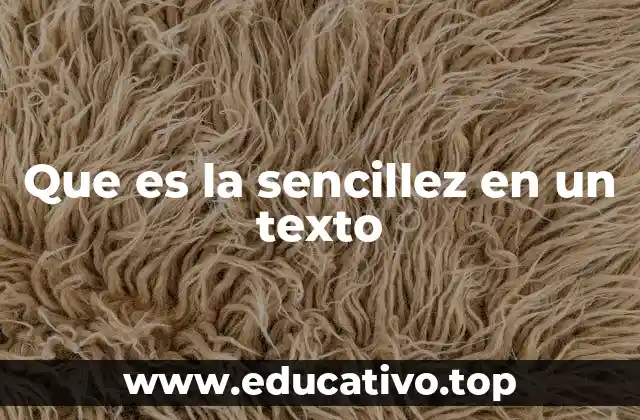 Que es la sencillez en un texto