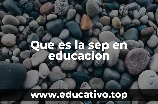 Que es la sep en educacion