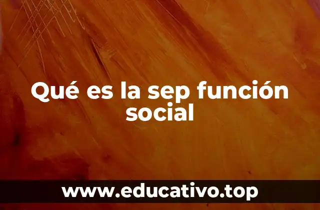 Qué es la sep función social