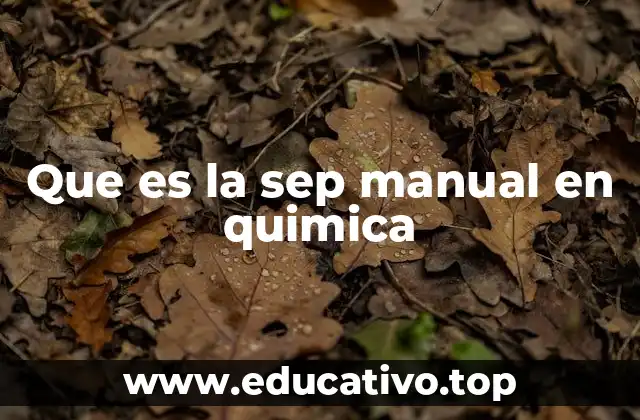 Que es la sep manual en quimica