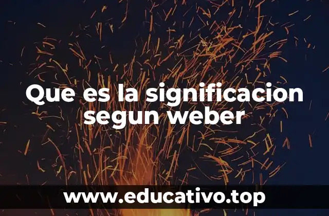 Que es la significacion segun weber