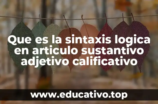 Que es la sintaxis logica en articulo sustantivo adjetivo calificativo