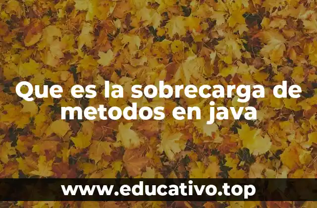 Que es la sobrecarga de metodos en java