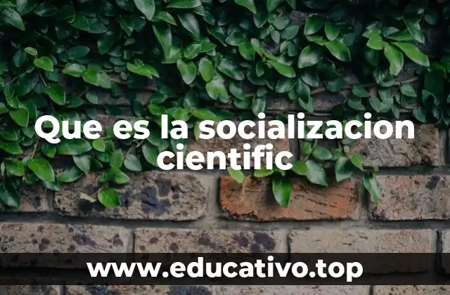 Que es la socializacion cientific
