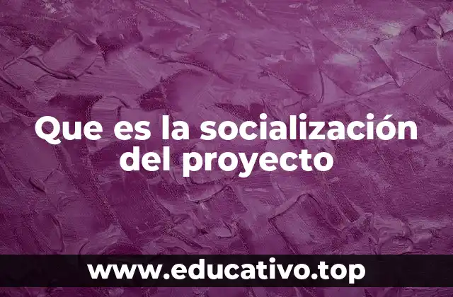 Que es la socialización del proyecto