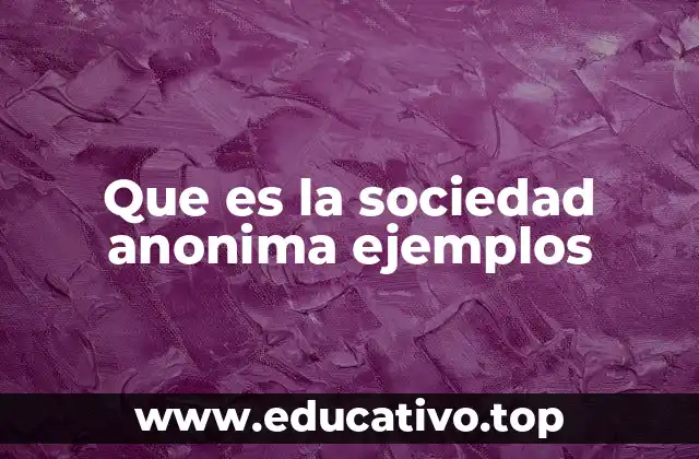 Que es la sociedad anonima ejemplos