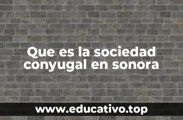 Que es la sociedad conyugal en sonora