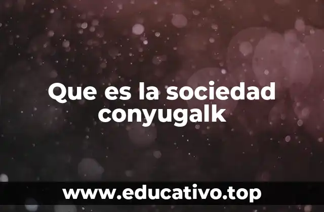 Que es la sociedad conyugalk