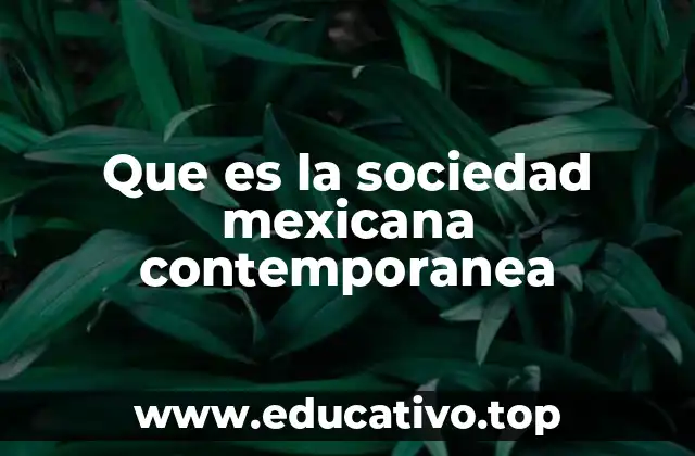 Que es la sociedad mexicana contemporanea