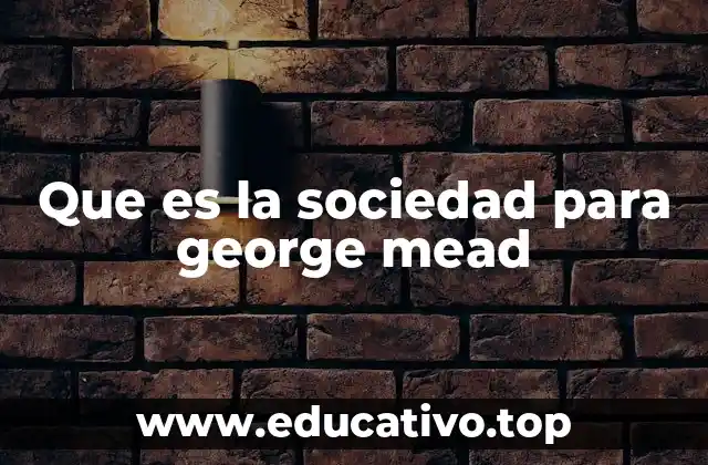 Que es la sociedad para george mead