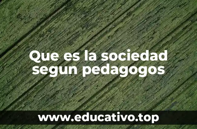 Que es la sociedad segun pedagogos