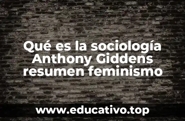Qué es la sociología Anthony Giddens resumen feminismo