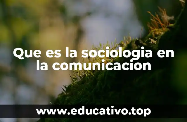 Que es la sociologia en la comunicacion