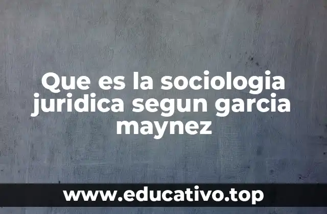 Que es la sociologia juridica segun garcia maynez