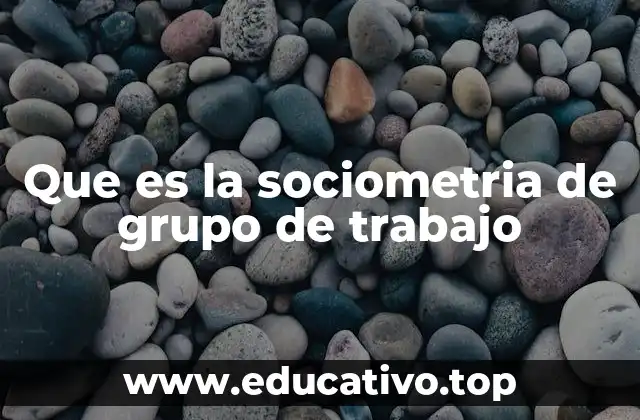 Que es la sociometria de grupo de trabajo