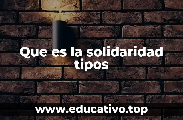 Que es la solidaridad tipos