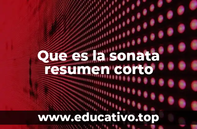 Que es la sonata resumen corto