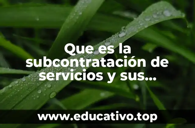 Que es la subcontratación de servicios y sus características