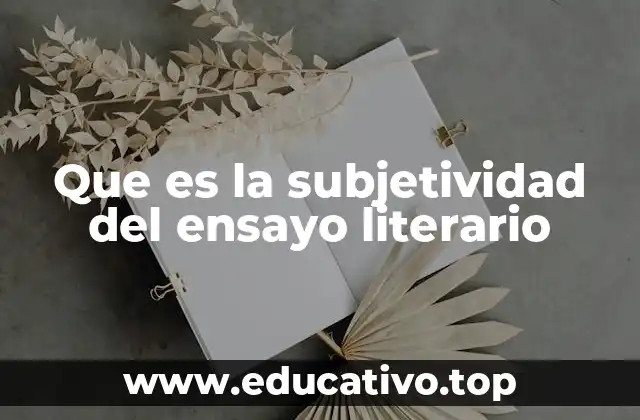 Que es la subjetividad del ensayo literario