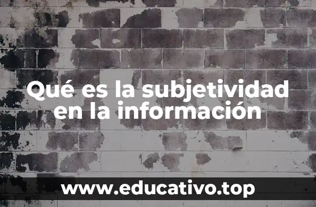 Qué es la subjetividad en la información
