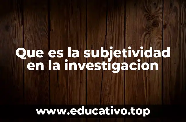 Que es la subjetividad en la investigacion