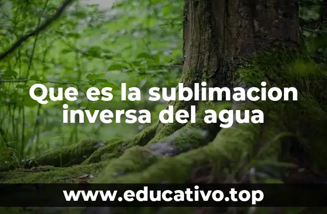 Que es la sublimacion inversa del agua