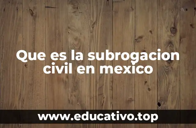 Que es la subrogacion civil en mexico