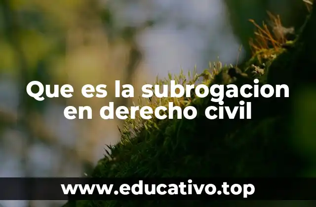 Que es la subrogacion en derecho civil