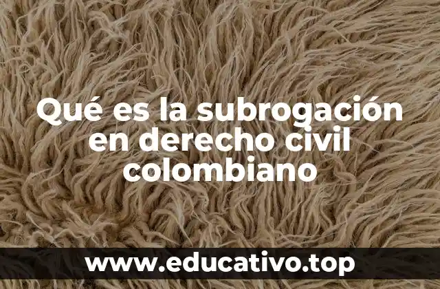 Qué es la subrogación en derecho civil colombiano