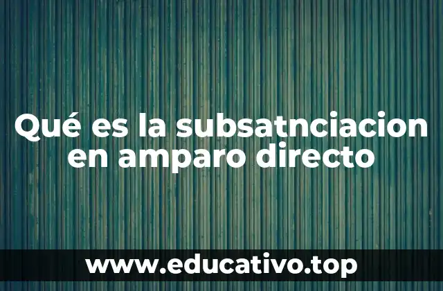 Qué es la subsatnciacion en amparo directo