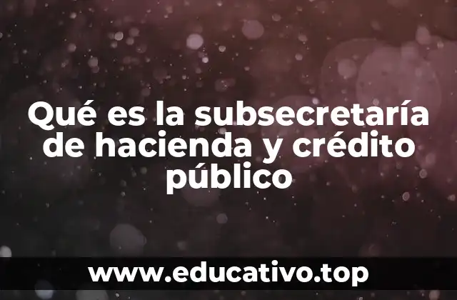 Qué es la subsecretaría de hacienda y crédito público