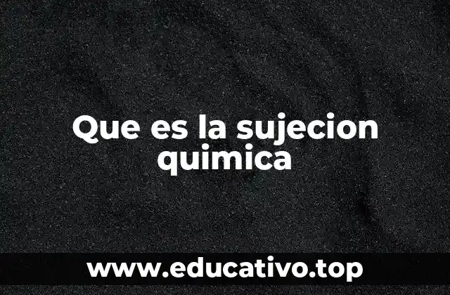 Que es la sujecion quimica