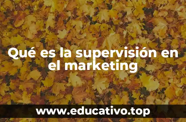 Qué es la supervisión en el marketing
