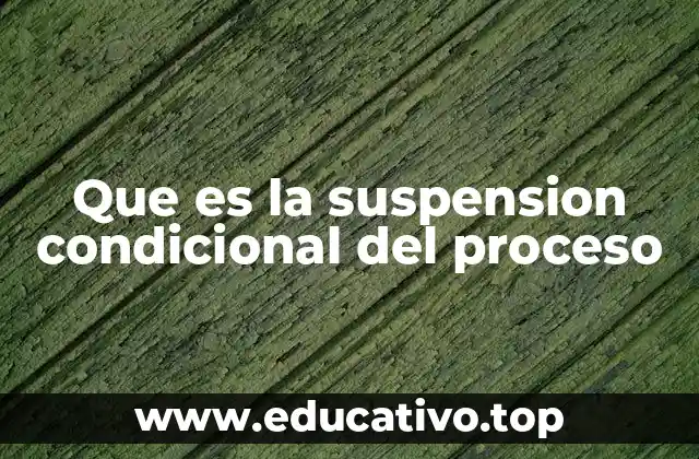 Que es la suspension condicional del proceso