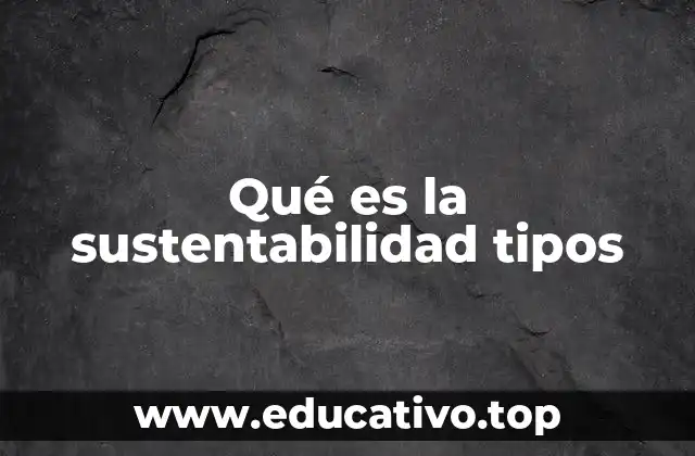 Qué es la sustentabilidad tipos