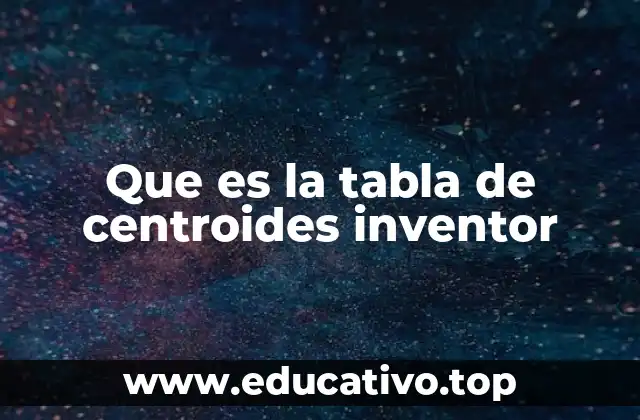 Que es la tabla de centroides inventor