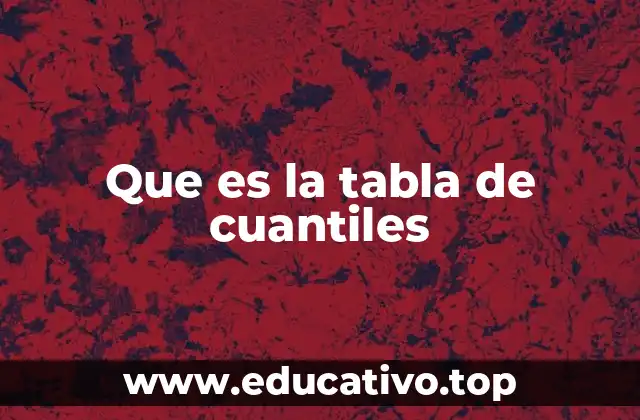 Que es la tabla de cuantiles