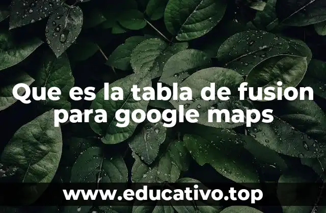 Que es la tabla de fusion para google maps