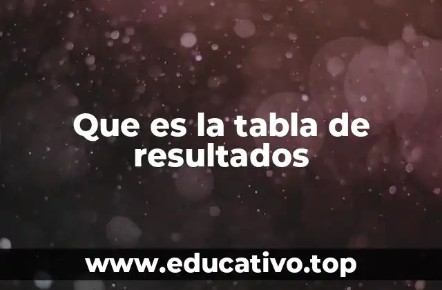 Que es la tabla de resultados