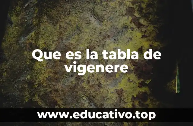 Que es la tabla de vigenere