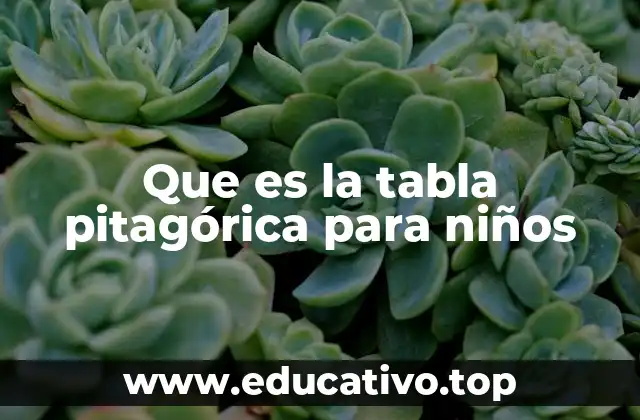 Que es la tabla pitagórica para niños